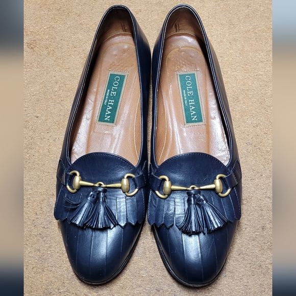 Cole Haan Dark Blue Genuine Leather Loafers - Picture 2 of 5